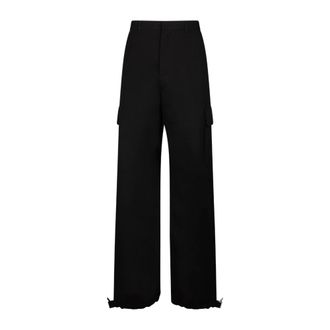 Off-white Broeken, Heren, Zwart, L, Wol, Zwarte Wijde Pijp Broek