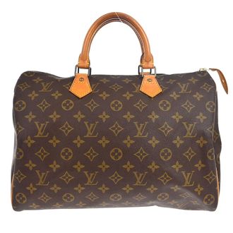 Louis Vuitton Speedy Handbag Monogram Canvas Brown Canvas Handbag (Pre-Owned)