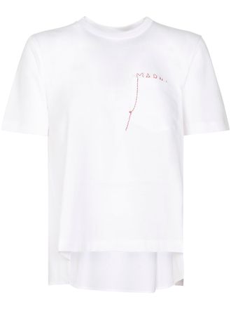 Marni White Short-Sleeved T-Shirt with Chest Pocket