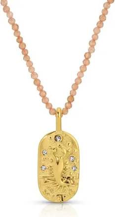 Kozakh Sunrise Zodiac Pendant Necklace in Gold/peach Scorpio at Nordstrom