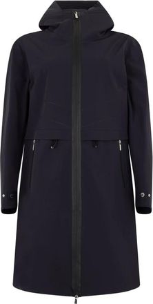 Moorer Lange jas met rits - Dames - Regenjassen - Zwart - XS - Polyester - Jassen