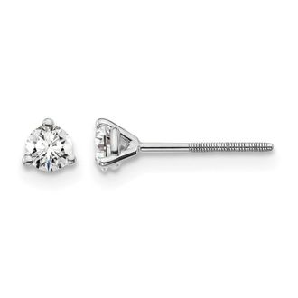 Diamond2Deal 14k Gold 1/4 ct Round Lab Grown Diamond Stud Earrings Screw Back VS Clarity, D-E Color