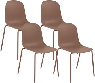 Clp Set De 4 Sillas Apilables Hardin Terracota