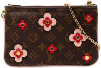 Louis Vuitton Borsa a tracolla Blooming Flowers con monogramma e doppia zip 2018 - Marrone