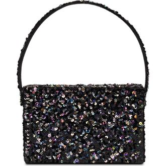 Simitri Sequin Box Clutch in Black at Nordstrom