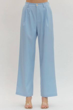 Entro Spencer Straight Leg Trousers In Light Blue