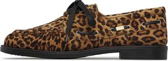 Loriblu Bootschoenen met luipaardprint - Dames - Bootschoenen - Bruin - 37 EU - Su&egrave;de - Schoenen