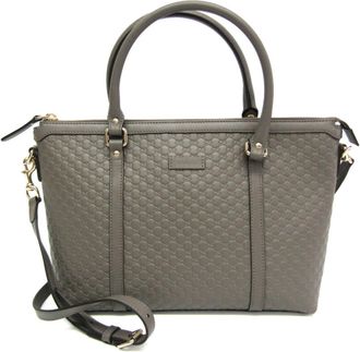 Gucci Micro Guccissima Grey Leather Handbag (Pre-Owned)