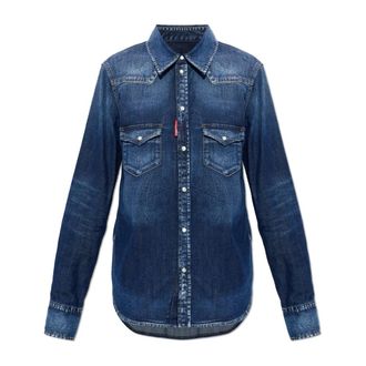 Dsquared2 Denim Shirt - Dames - Spijkeroverhemden - Blauw - XS - Denim - Overhemden