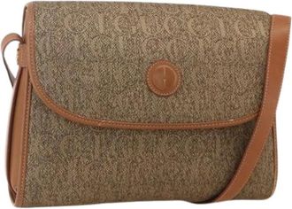 Gucci Pre-owned Cross Body Bags, female, Beige, Size: ONE SIZE Pre-owned Vintage Canvas Shoulder Bag