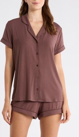 Nordstrom Moonlight Eco Short Pajamas in Brown Roast at Nordstrom, Size Medium