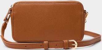 Simons Womens Double-compartment faux-leather crossbody bag