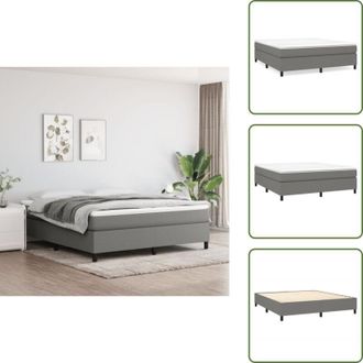 vidaXL The Living Store Struttura Letto a Rete a Molle Grigio Scuro 180x200 cm Tessuto - Letto a molle