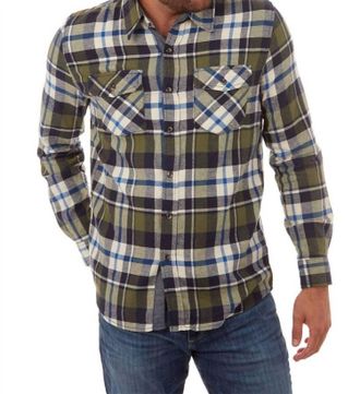 PX Los Angeles Easton Flannel Shirt In Olive