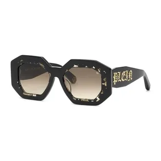 Philipp Plein SPP098M0700 Geometric Full Rim Sunglasses - Black