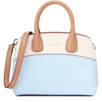 Cole Haan The Lady Small Satchel Bag in Biscuit/Ballad Blue/Egret at Nordstrom Rack
