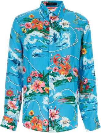 Gucci Sky Blue Floral Shirts