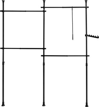 SoBuy Perchero de ropa altura ajustable metal negro