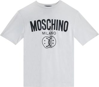 Moschino T-Shirts, male, Gray, Size: XL Two Smile T-Shirt