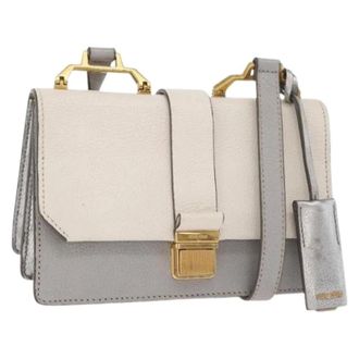 Miu Miu Pre-owned Cross Body Bags, female, Gray, Size: ONE SIZE Pre-owned Shoulder Bag