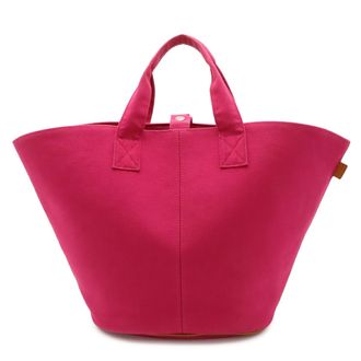 Herm&egrave;s Fuchsia Canvas Handbag Tote Bag (Pre-Owned)
