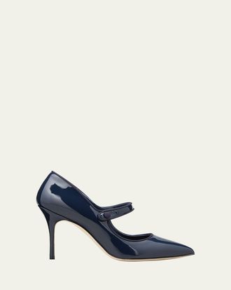 Manolo Blahnik Patent Leather Mary Jane Pumps