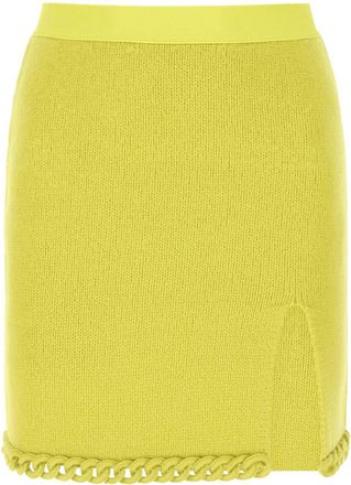 Bottega Veneta Womens Acid Green Wool Mini Skirt - Lime Green - Size X-Small