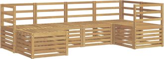 vidaXL Conjunto De Sof&aacute;s De Exterior 6 Uds. Blanco Poli&eacute;ster Vidaxl