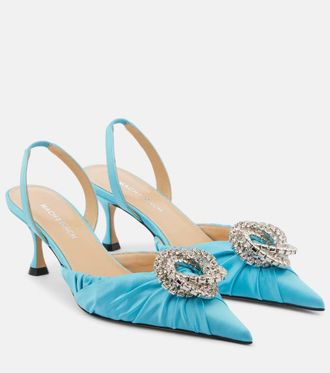Mach & Mach Galaxy 65 satin slingback pumps