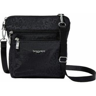 Baggallini Modern Pocket Crossbody Bag in Black Cheetah Emboss at Nordstrom