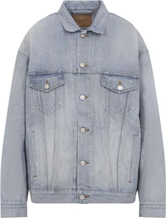 Balenciaga Light Blue Logo Denim Jacket