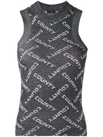 Marcelo Burlon County knitted top - women - Cotton/Polyamide/Polyester/Viscose - S - Black