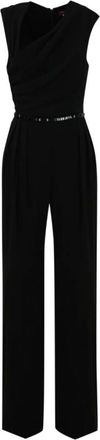 Max Mara Asymmetric draped jumpsuit in black