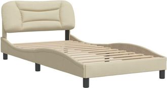 vidaXL Estructura De Cama Sin Colch&oacute;n Tela Crema 100x200 Cm Vidaxl