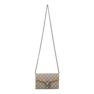 Gucci Cross Body Bags, female, Beige, Size: ONE SIZE Dionysus Supreme Chain Shoulder Bag