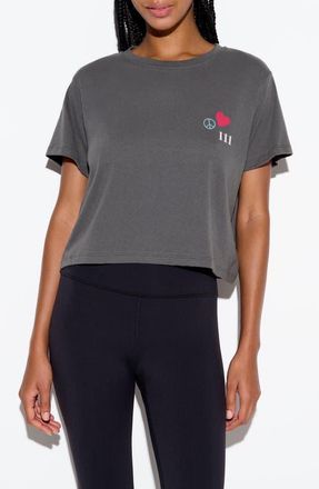Spiritual Gangster Power of Love Mercury Crop T-Shirt in Vintage Black at Nordstrom, Size X-Small