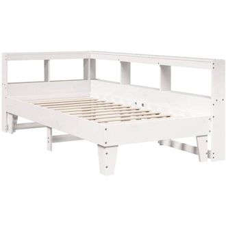 vidaXL Bookcase Bed without Mattress White 100x200cm Solid Wood Pine Vidaxl