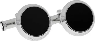 Montblanc Iconic Stainless Steel Black Onyx Cufflinks 112896