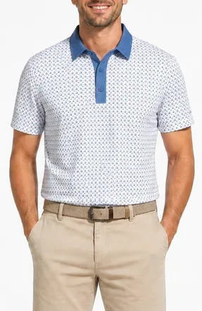 Ben Sherman Geo Tech Jersey Golf Polo in White at Nordstrom, Size Xx-Large