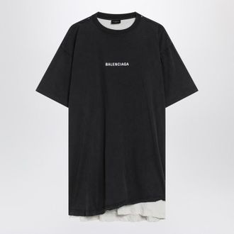 Balenciaga Faded Double Balenciaga Back T-Shirt