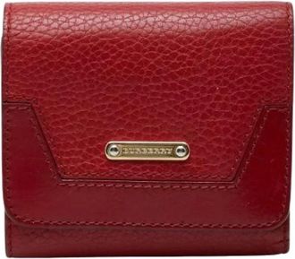 Burberry Pre-owned Tri-fold Portemonnee - Dames - Vintage Accessoires - Rood - ONE Size - Leer - Vintage