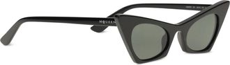 Alexander McQueen Womens Cat-Eye Sunglasses Black-Smoke Plastic Black/smoke