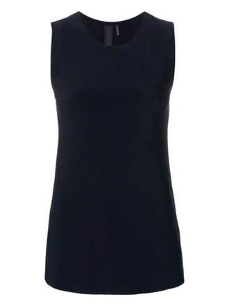 Norma Kamali Sleeveless Navy Top With Round Neckline And Structured Design