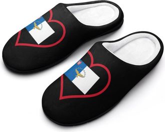 Generic I Love Azores Red Heart Mens Slipper Slip On Winter Warm House Slippers Shoes Indoor Outdoor