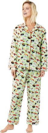 The Cats Pajamas Pima Knit Pajama Holiday Set in Sushi Wasabi at Nordstrom, Size X-Small