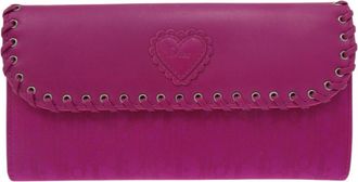Dior Purple Nylon Canvas Leather Long Wallet (Tri-Fold) (Pre-Owned)