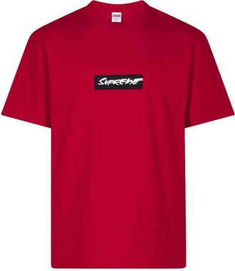 SUPREME Futura text-print T-shirt - unisex - Cotton - L - Red