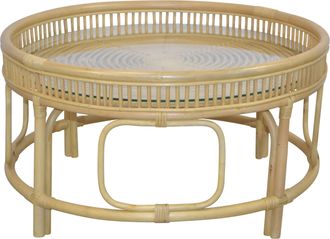 Hofmann Living and More Couchtisch Rattan-Couchtisch mit oder ohne Glasplatte lieferbar