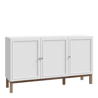 Furniture To Go Wensley 3 Door 1 Drawer Sideboard in Light Grey & Oak