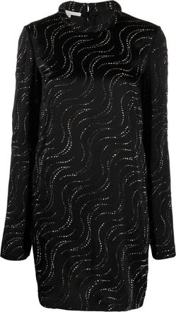 Stella McCartney rhinestone embellished shift dress - women - Viscose - 40 - Black